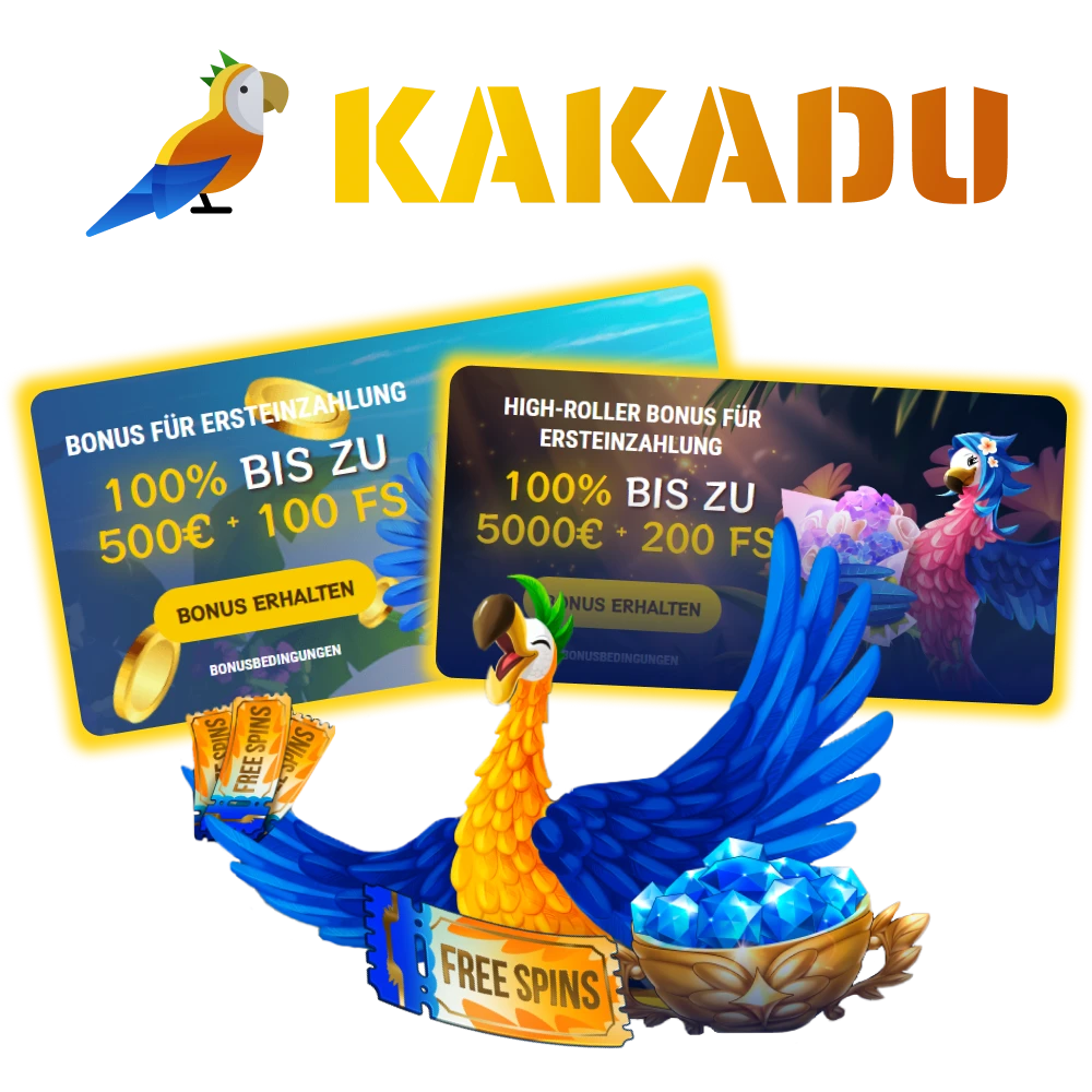 Registrieren Sie sich im Online-Casino Kakadu und sichern Sie sich Ihren Willkommensbonus.