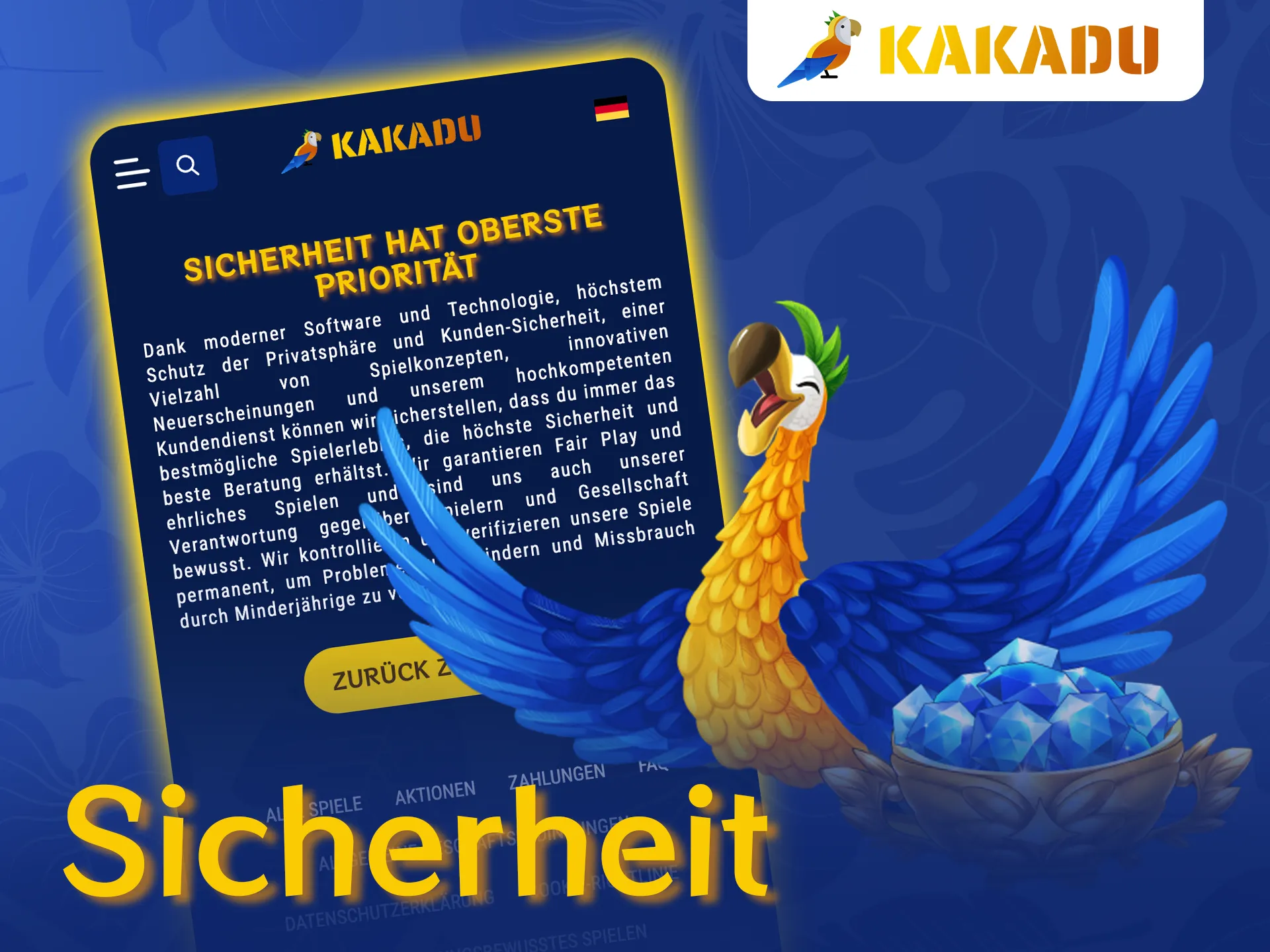 Das Kakadu Casino garantiert seinen Kunden maximale Vertraulichkeit und Sicherheit.
